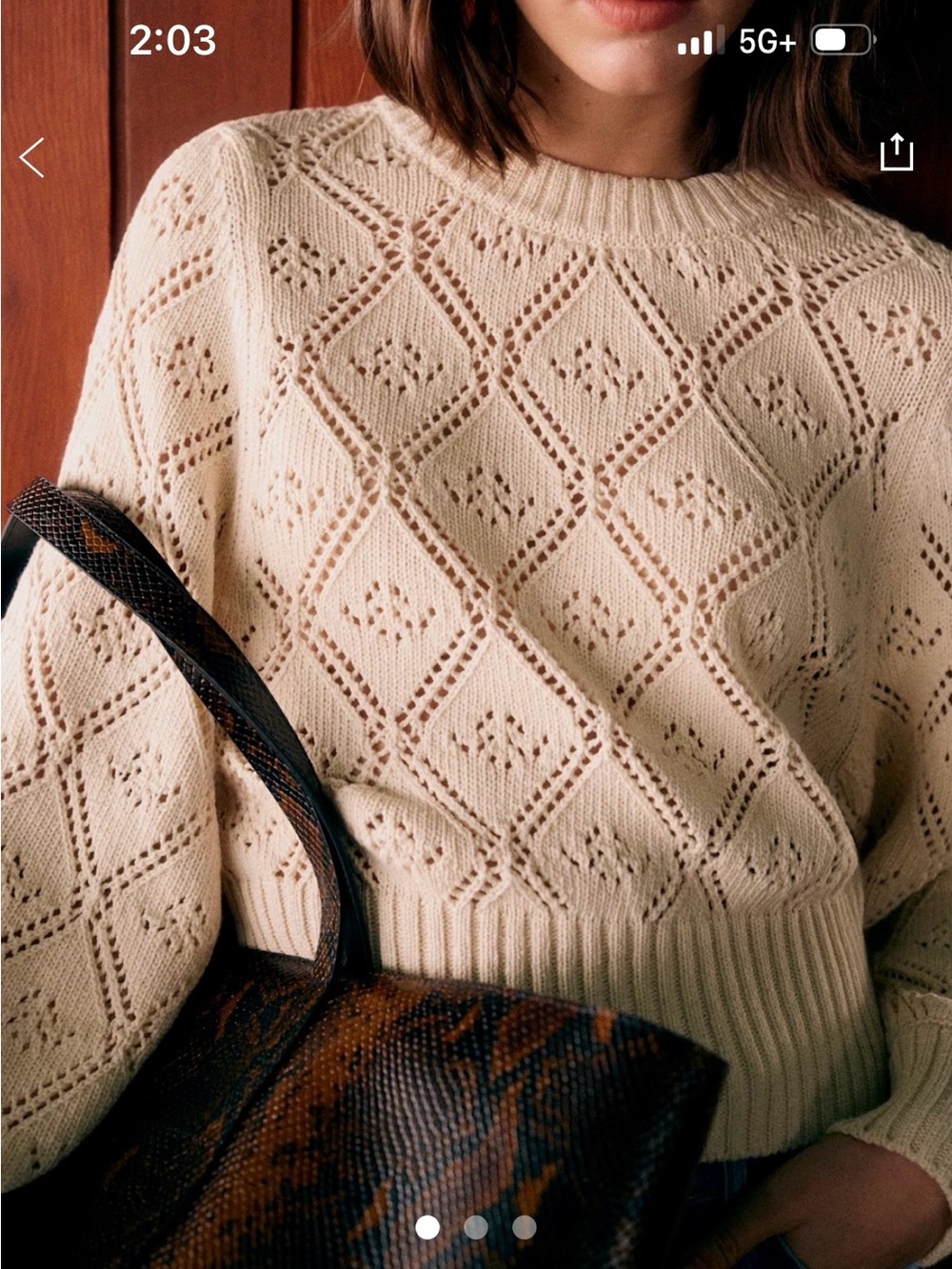 Sezane Abby Jumper Ecru - Size S